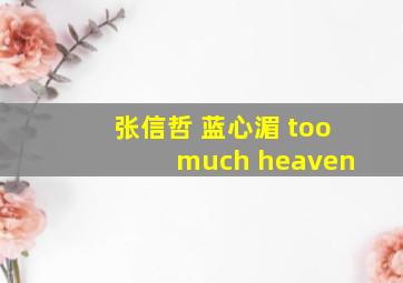 张信哲 蓝心湄 too much heaven